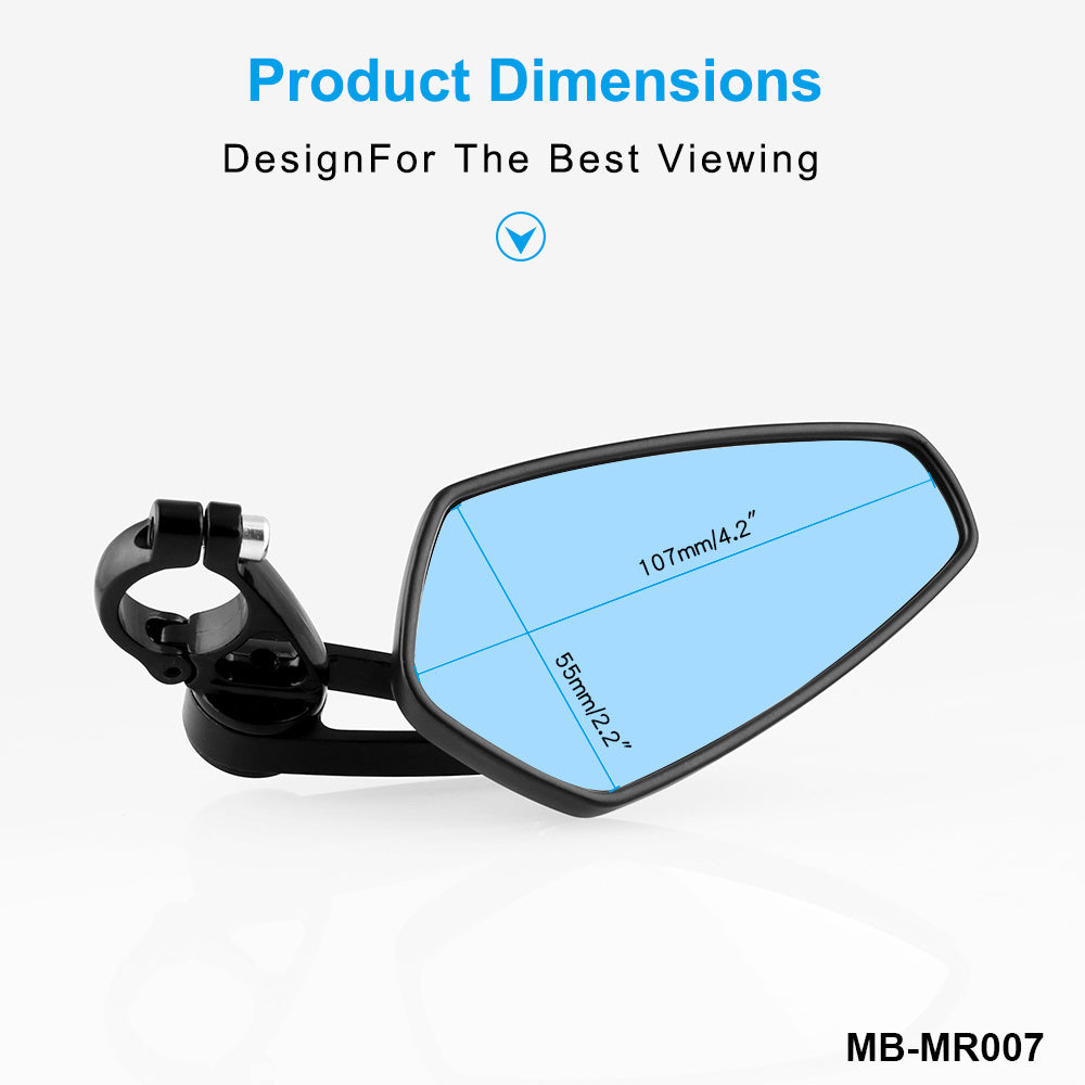 Rétroviseur Moto Universel – Bout de Guidon | Installation Vers le Haut